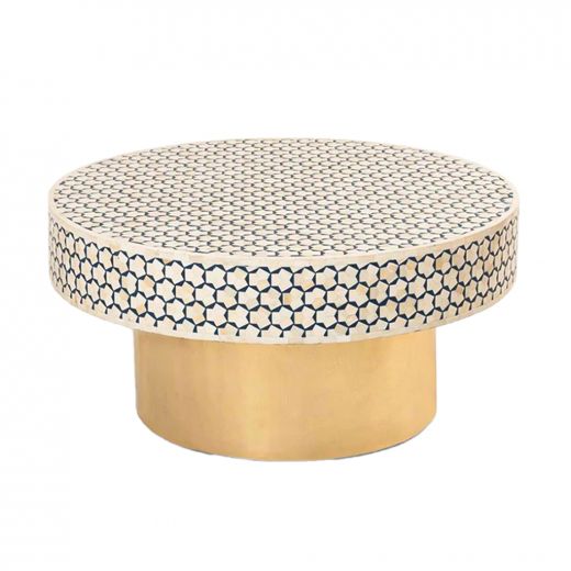 Geometric pattern gray bone inlay coffee table /handmade bone inlay furniture