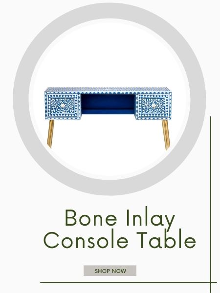 Bone Inlay Console Table