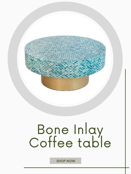  Round Bone Inlay Coffee Table